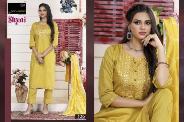 Manjeera Shyni Fancy Wear Chanderi Ready Made Dress Collection